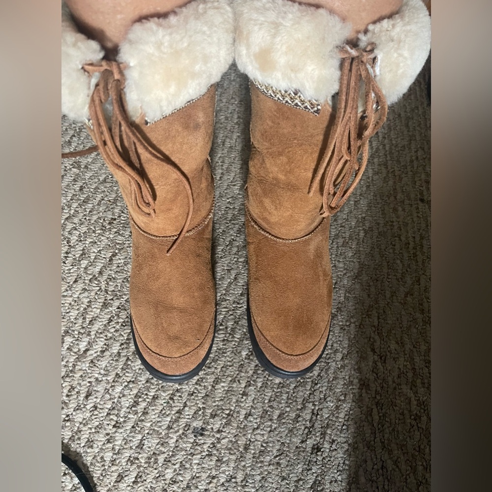GUC UGG Australia Ultimate Tall Cuffed Shearlings lined Boots, Sz.9